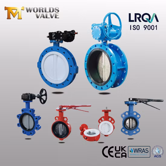 Ductile Cast Iron Di Ci Stainless Steel Barss EPDM Seat Water Resilient Wafer Lug Lugged Type Double Flange Industrial Butterfly Valve Gate Swing Check Valves